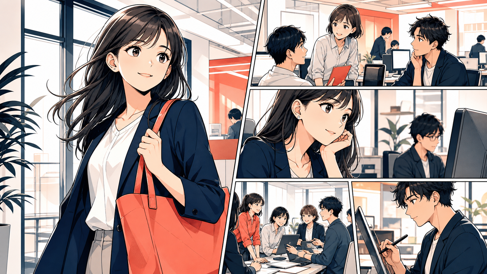 候補者が職場の一日を体験する採用マンガ